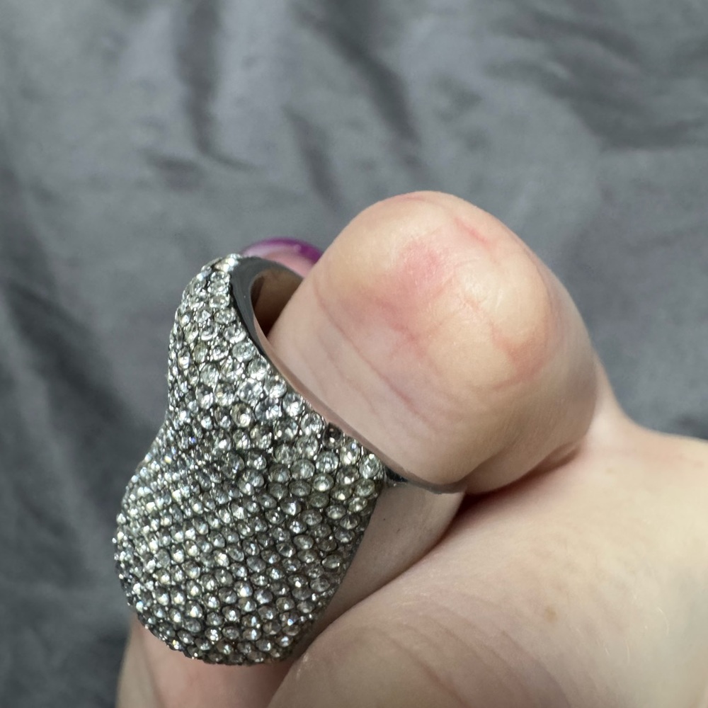 Michael Kors Silver Crystal Statement Ring - image 5